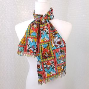 1970s art nouveau print scarf